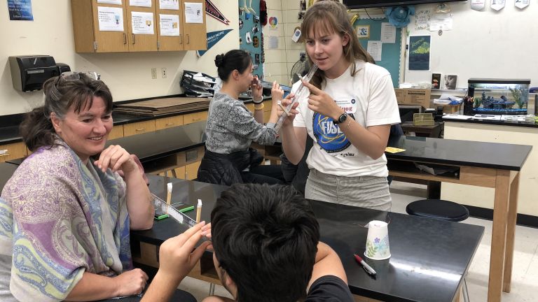 Students learning science