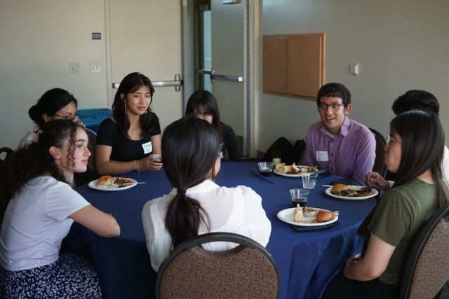 sims industry member chris speaking with students